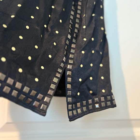 Anthropologie Black Sleeveless Embellished Mini Dress - Picture 9 of 13